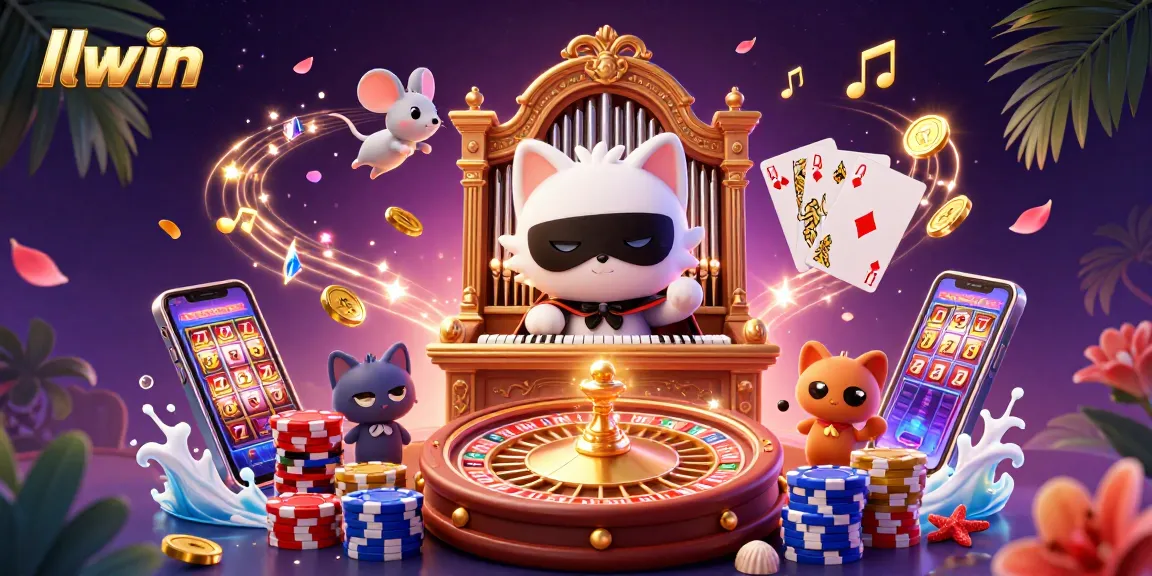 Experience the thrill of llwin with a vibrant casino scene featuring characters and dynamic gaming elements.